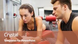  Presentation with woman sport - PPT layouts featuring personal trainer flexing leg muscle background and a  colored foreground