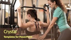  Presentation with personal - Amazing presentation having personal trainer helping girl making backdrop and a tawny brown colored foreground