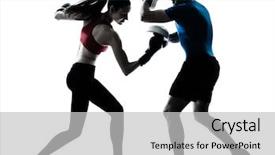  Presentation with personal training - Beautiful slides featuring personal trainer man coach backdrop and a light gray colored foreground