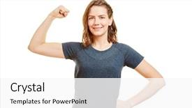  Presentation with personal - Presentation theme having personal trainer shows her tighten background and a white colored foreground