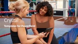  Presentation with performance - PPT layouts consisting of personal-trainer-with-female-boxer background and a red colored foreground