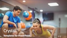  Presentation with personal training - Slides having personal training - fit woman working background and a tawny brown colored foreground