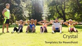  Presentation with healthy lifestyle - Presentation theme having personal training - fitness sport friendship and healthy background and a yellow colored foreground