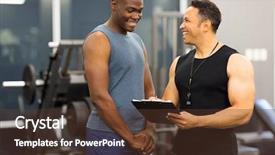  Presentation with membership - Presentation theme with personal training - instructor explaining membership form background and a tawny brown colored foreground