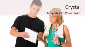 Presentation with workout - PPT layouts featuring personal training - picture of a young couple background and a lemonade colored foreground