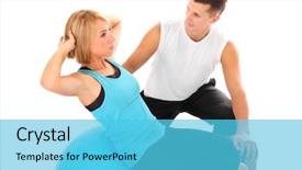  Presentation with thinking - Presentation theme with personal training - portrait of a mature elegant background and a cyan colored foreground