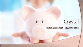  Presentation with piggy bank - Audience pleasing PPT layouts consisting of personal wealth - image of pink piggy bank backdrop and a lemonade colored foreground