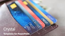  Presentation with brown leather - Colorful presentation design enhanced with personal wealth - opened brown leather wallet backdrop and a gray colored foreground