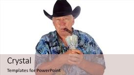  Presentation with burn - Theme having personal wealth - texas millionaire with cash background and a coral colored foreground