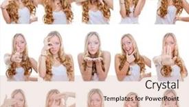  Presentation with facial - Audience pleasing PPT layouts consisting of personality differences - woman with different facial expressions backdrop and a lemonade colored foreground