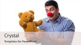  Presentation with clown - Beautiful presentation featuring personality disorder - funny clown man backdrop and a light gray colored foreground