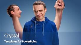  Presentation with heads - Audience pleasing presentation consisting of personality disorder - man with three heads backdrop and a ocean colored foreground