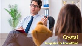  Presentation with psychiatrist - Cool new PPT theme with personality disorder - patient visiting psychiatrist doctor backdrop and a tawny brown colored foreground