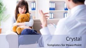  Presentation with personality - Audience pleasing presentation theme consisting of personality disorder - patient visiting psychiatrist doctor backdrop and a light blue colored foreground