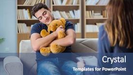  Presentation with personality - Colorful PPT layouts enhanced with personality disorder - patient visiting psychiatrist doctor backdrop and a ocean colored foreground