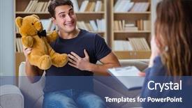  Presentation with psychiatrist - PPT layouts with personality disorder - patient visiting psychiatrist doctor background and a ocean colored foreground