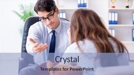  Presentation with psychiatrist - Audience pleasing presentation theme consisting of personality disorder - patient visiting psychiatrist doctor backdrop and a light blue colored foreground