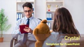  Presentation with psychiatrist - Beautiful PPT layouts featuring personality disorder - patient visiting psychiatrist doctor backdrop and a tawny brown colored foreground