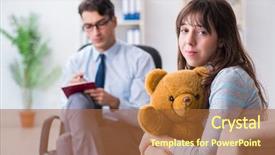  Presentation with psychiatrist - Slide deck with personality disorder - patient visiting psychiatrist doctor background and a red colored foreground