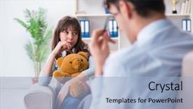  Presentation with psychiatrist - Audience pleasing presentation design consisting of personality disorder - patient visiting psychiatrist doctor backdrop and a light blue colored foreground