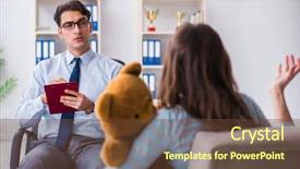  Presentation with psychiatrist - Presentation theme featuring personality disorder - patient visiting psychiatrist doctor background and a tawny brown colored foreground