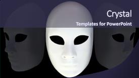  Presentation with personality - Amazing PPT theme having personality disorder - white mask with reflection backdrop and a tawny brown colored foreground