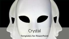  Presentation with personality - Amazing presentation theme having personality disorder - white masks on black background backdrop and a sky blue colored foreground
