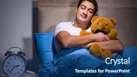  Presentation with personality - Cool new slide set with personality disorder - young man sleeping backdrop and a ocean colored foreground