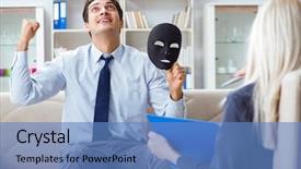  Presentation with psychiatrist - Beautiful presentation theme featuring personality disorder - young man visiting psychiatrist doctor backdrop and a teal colored foreground