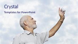  Presentation with personality - Beautiful PPT theme featuring personality profile - man taking a picture backdrop and a  colored foreground