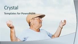  Presentation with personality - Amazing theme having personality profile - woman shrugging backdrop and a  colored foreground