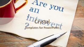  Presentation with napkin - Beautiful PPT theme featuring personality psychology - are you an introvert handwriting backdrop and a cream colored foreground