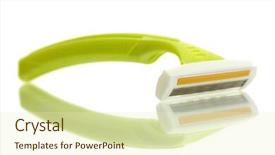  Presentation with coal mining safety - Slides having personel hygeine - woman safety shaver isolated background and a  colored foreground