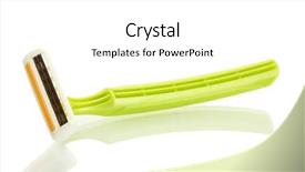  Presentation with safety - PPT theme consisting of personel hygeine - woman safety shaver isolated background and a  colored foreground