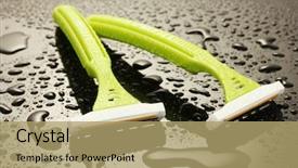  Presentation with safety - Presentation theme enhanced with personel hygeine - woman safety shavers and flowers background and a  colored foreground