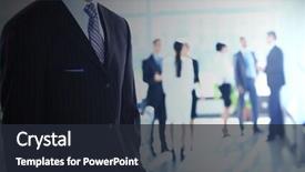  Presentation with blue and orange business people - Presentation enhanced with bank personnel - young attractive business people background and a wine colored foreground