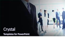  Presentation with young business people - PPT theme consisting of bank personnel - young attractive business people background and a wine colored foreground