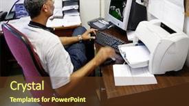  Presentation with teacher - Amazing presentation theme having personnel department - hispanic teacher correcting exams backdrop and a tawny brown colored foreground