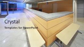  Presentation with desk - Cool new PPT layouts with personnel department - reception desk on included backdrop and a lemonade colored foreground