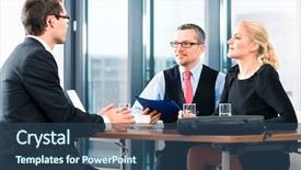  Presentation with job interview - Presentation theme enhanced with personnel file - business - young man background and a ocean colored foreground