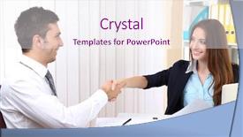  Presentation with job interview - Audience pleasing theme consisting of personnel file - job applicant having interview backdrop and a  colored foreground