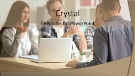  Presentation with 30 60 90 job interview - Cool new slides with personnel file - job applicant having interview backdrop and a coral colored foreground