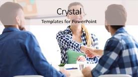  Presentation with job interview - Beautiful presentation theme featuring personnel file - job applicant having interview backdrop and a lemonade colored foreground