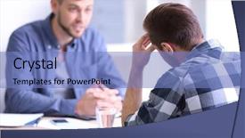  Presentation with 30 60 90 job interview - Colorful presentation enhanced with personnel file - male job applicant having interview backdrop and a teal colored foreground