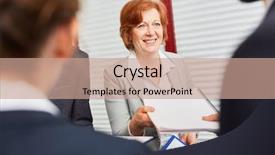  Presentation with assessment center - Presentation theme consisting of personnel manager accepts application background and a coral colored foreground