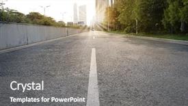  Presentation with urban neighborhoods - Amazing presentation design having perspective - urban road with sunset backdrop and a gray colored foreground