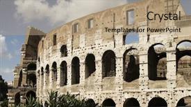  Presentation with italy - Colorful PPT theme enhanced with perspective-from-colosseum-at-roma backdrop and a coral colored foreground