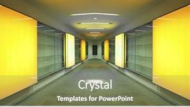  Presentation with orange curve - PPT theme with perspective of alleyway with square background and a gray colored foreground