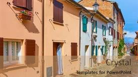  Presentation with street - Amazing theme having perspective-of-an-old-cozy backdrop and a coral colored foreground