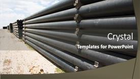  Presentation with pipes - Colorful theme enhanced with perspective of black pipes backdrop and a dark gray colored foreground